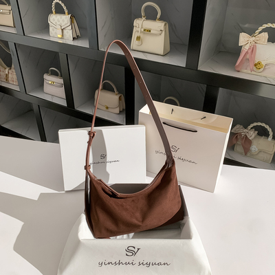 小众设计小个子麂皮托特包女通勤