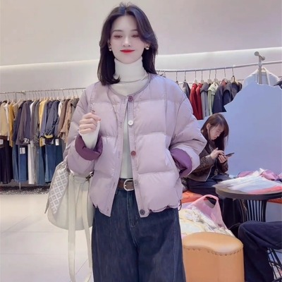 白鸭绒羽绒服女短款冬季2025新款