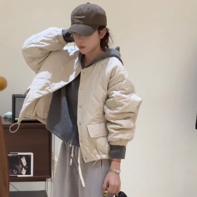 夹棉外套女短款棉服冬季2024新款