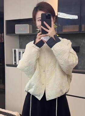 加棉外套女短款棉服秋冬新款2025韩版宽松高级感小个子夹克棉衣
