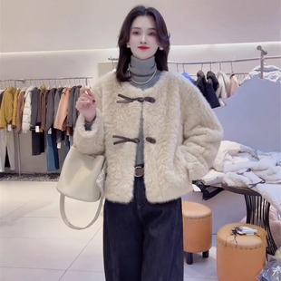 羊羔毛外套女短款加厚冬季2025新款洋气高级感宽松小个子毛绒上衣