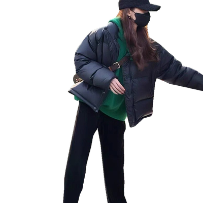 白鸭绒羽绒服女短款加厚保暖面包