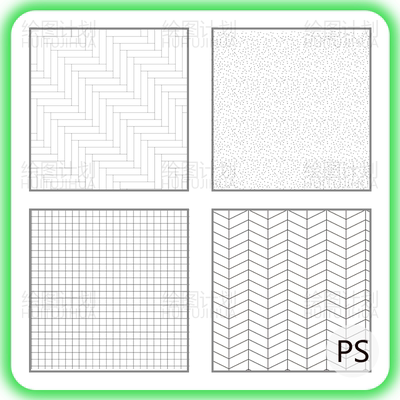 ps线稿纹理叠加贴图png 方格像素圆点纹理素材 建筑室内景观材质