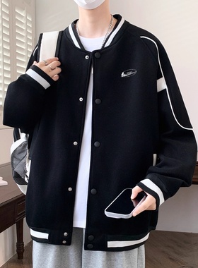 耐克顿夹克男秋冬季加绒加厚保暖外套青少年休闲百搭潮流帅气上衣
