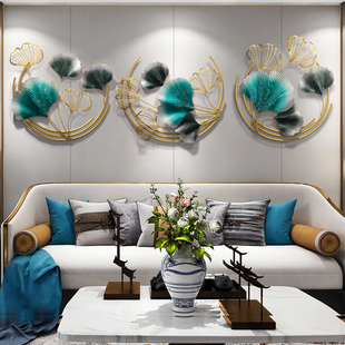 饰品G客厅卧室家用背景墙轻奢壁挂 现代创意时尚 银杏叶墙壁挂件装