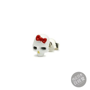 日本代购 JAM HOME MADE 女款白色哥特风骷髅耳钉925银制