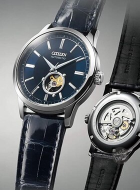 日本代购Citizen西铁城机械皮革皮带男表 NB4020-11L/NB4024-52M