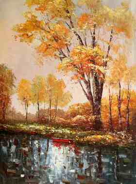 纯手绘油画水粉画水彩画