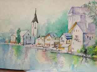 16开8开水彩画风景静物写生定制水彩画成品 代画水彩色彩水粉素描