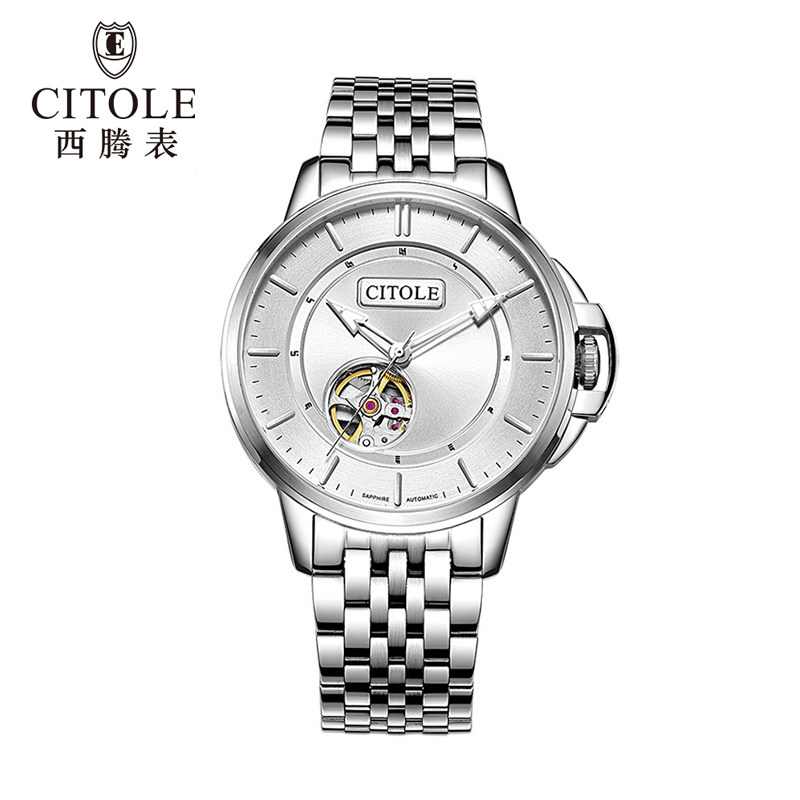 西腾正品手表男士机械表镂空全自动防水夜光全钢陨石系列商务男表