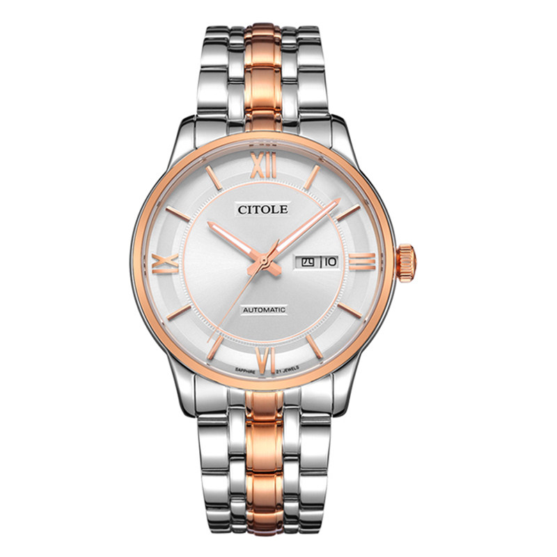 西腾正品情侣手表机械全自动男女手表简约大气休闲日历防水钢带表