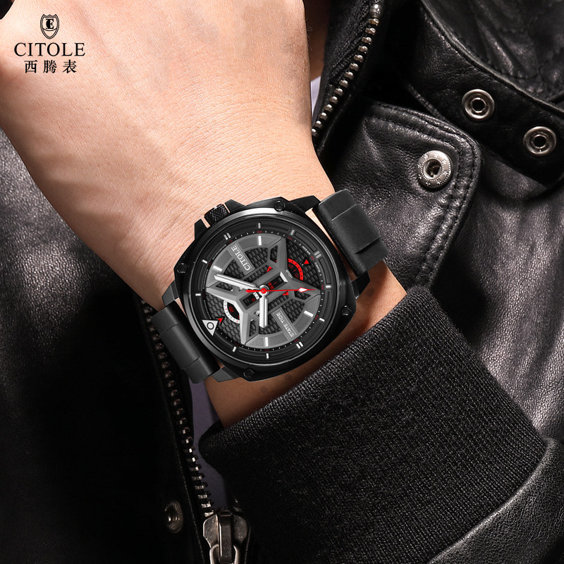 CITOLE西腾硅胶表带防水运动男表