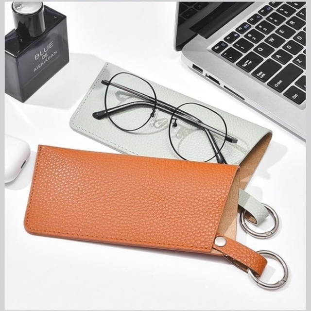 【出行好物】便携可挂眼镜收纳袋PU皮革简约墨镜包便捷眼镜挂袋77