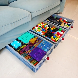 家用沙发底收纳神器抽屉式积木玩具整理箱置物架床底储物盒子神器