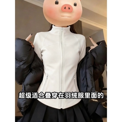 摇粒绒外套女冬季冲锋衣抓绒内胆修身卫衣保暖羽绒服内搭校服神器