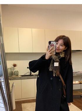 2024秋冬新款高端韩版双面羊绒大衣女中长款宽松赫本风羊毛呢外套