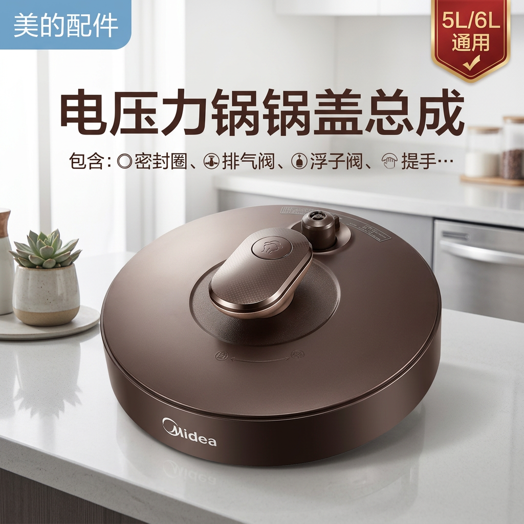 美的电压力锅配件锅盖总成MY-YL50Easy203/YL60Easy203整体盖子