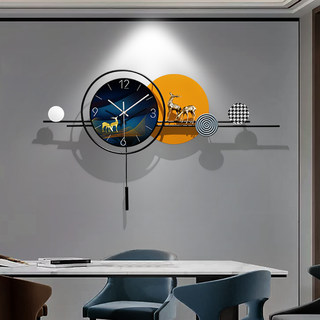 创意网红挂钟客厅家用时尚大气餐厅装饰画带钟表轻奢现代挂画时钟