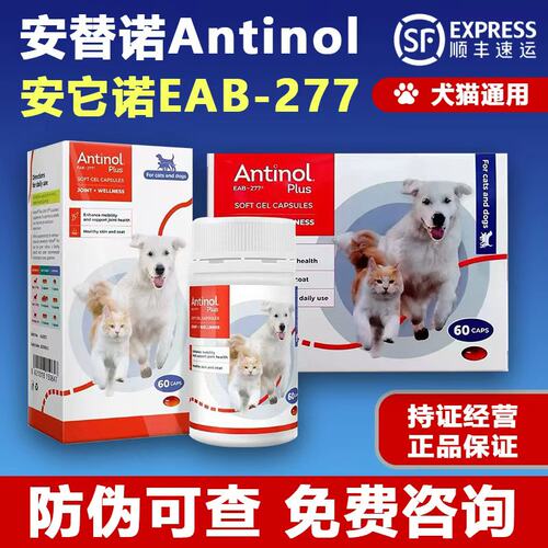 新西兰安替诺软骨素安它诺Antinol277狗猫关节安它诺髌骨养护鱼油