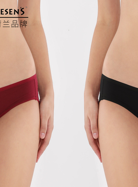 claesens莫代尔棉红色内裤女性感低腰中腰女士透气三角裤无痕短裤