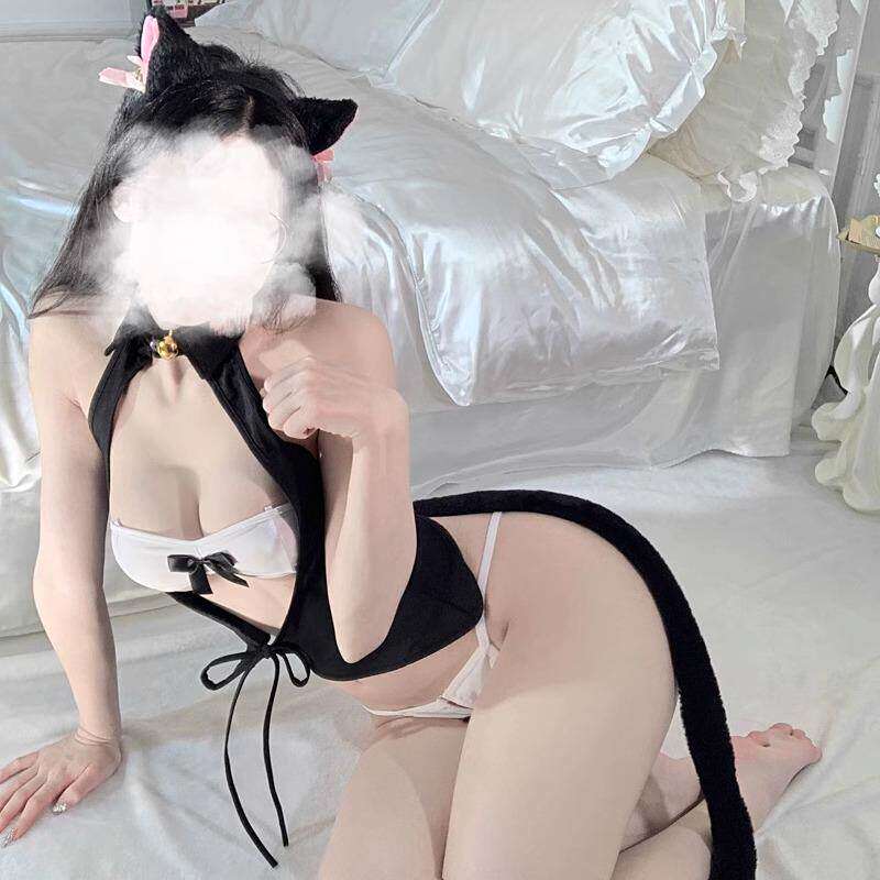 小野猫qqny制服cos猫女郎角色扮演肚兜诱惑制服性感免脱套装睡裙
