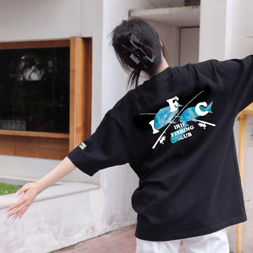 IFC IRIE FISHING CLUB“鲷鱼”路亚钓鱼佬文化标语美式短袖T恤