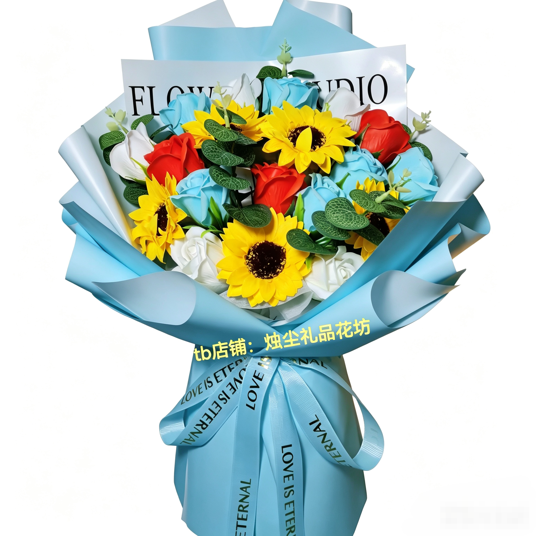 仿真花束手捧花颁奖拍照交车假花永生教师节日毕业玫瑰香肥皂花束