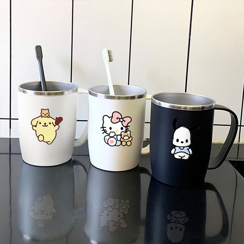304不锈钢洗漱口杯防霉刷牙水杯子带手柄一家三口简约可爱情侣杯,家庭/个人清洁工具,洗漱杯,淘宝优惠券,粉丝福利购,淘宝优惠卷