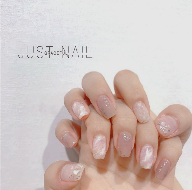 气质百搭时尚 ins风晕染大理石穿戴成品美甲贴片假指甲甲贴可拆卸