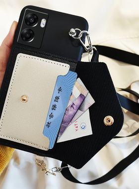 适用realme真我v23/v20/10/v25/x7/x50m/Q5/10Pro手机壳Q3斜跨gtneo5背带x7pro挂绳gtneo3零钱包GT卡包软壳