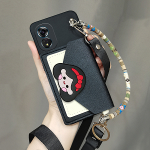 适用酷派大观50S手机壳大观50s双层零钱卡包保护壳斜跨背带挂脖绳