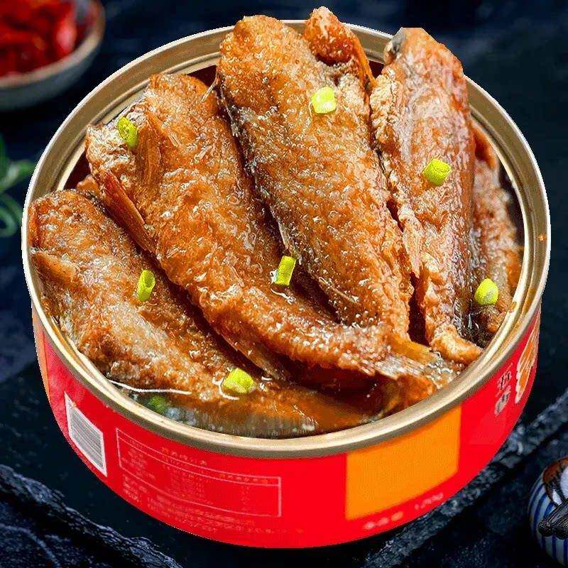 五香黄花鱼罐头海鲜熟食即食休闲夜宵下饭下酒香辣罐装整箱