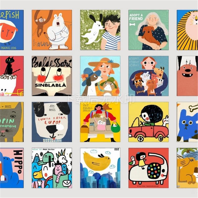 现代儿童卡通挂画 装饰画 照片墙 油画 无框挂画草图大师SU模型