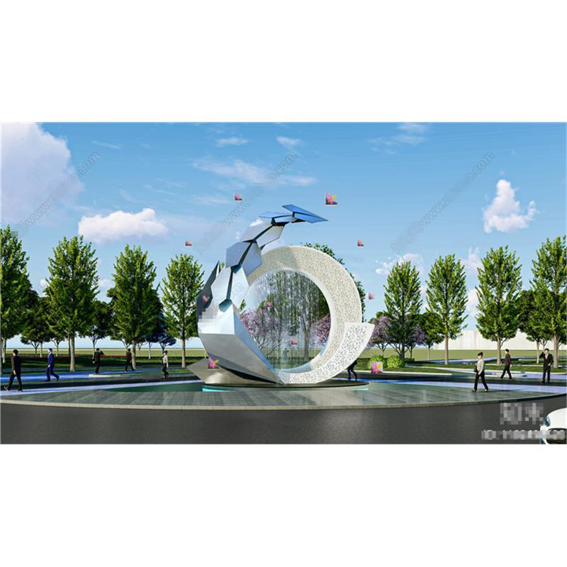 4692现代雕塑小品 飞机雕塑 商业景观 公园广场雕塑 跌水 SU模型