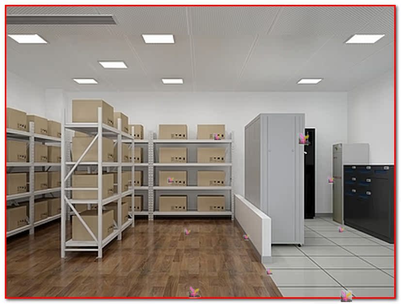 3DMax模型3D模型 工装空间 仓库 货架 配电箱 防爆存储柜 气体灭