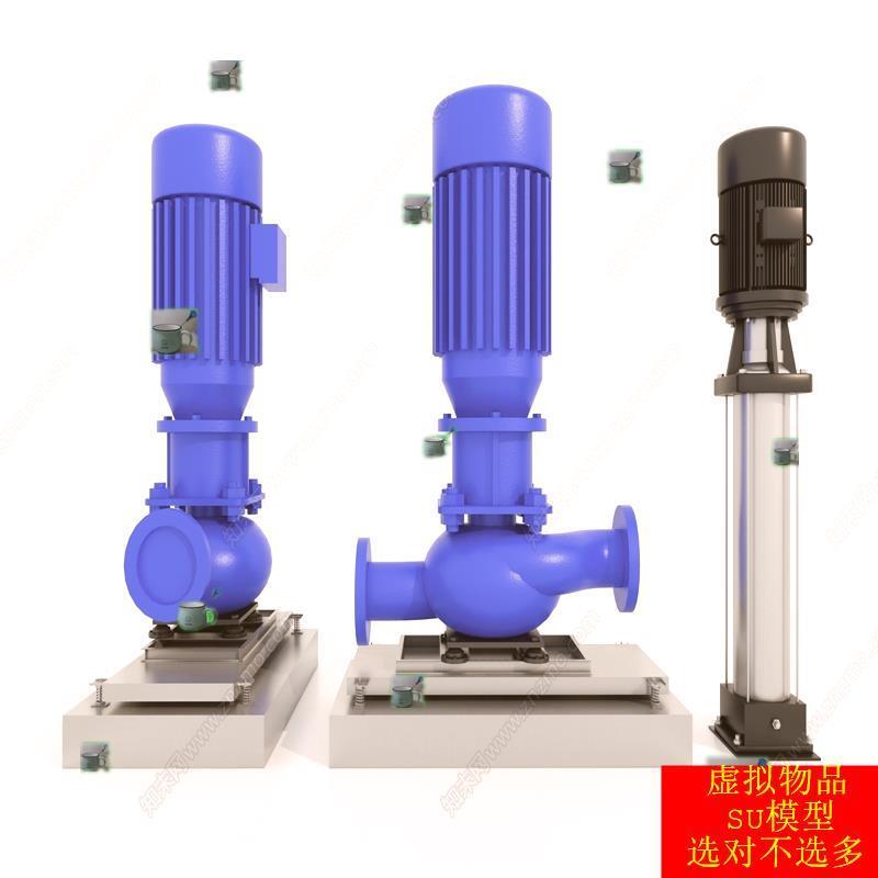 SU模型草图大师 工业设备器材金属设备电机污水泵潜水泵循环泵