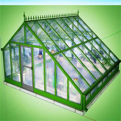 SU1614 草图大师 集装箱 花房SU模型 暖房玻璃建筑房屋sketchup