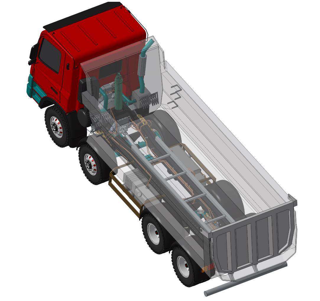 汽车渣土车自卸货车卡车底盘结构设计图纸3d三维模型资料