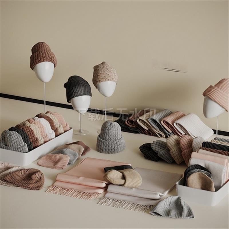 现代衣服 服饰 帽子 围巾 针织帽 针织围巾 装饰 草图大师SU模型