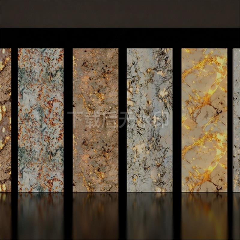 现代石材 透光石 透光云石 背景奢石背景墙 景墙草图大师SU模型