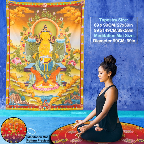 6款弥勒佛唐卡画像挂画挂布挂毯冥想背景布可定制Maitreya Buddha