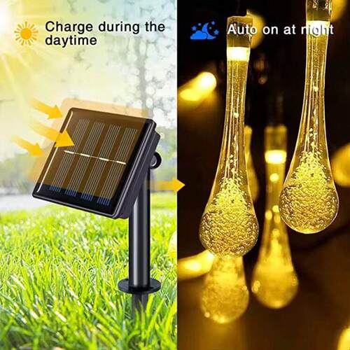 院太阳能户外防水庭彩DAO七发光布置l圣诞节日装饰气泡灯 ed水滴