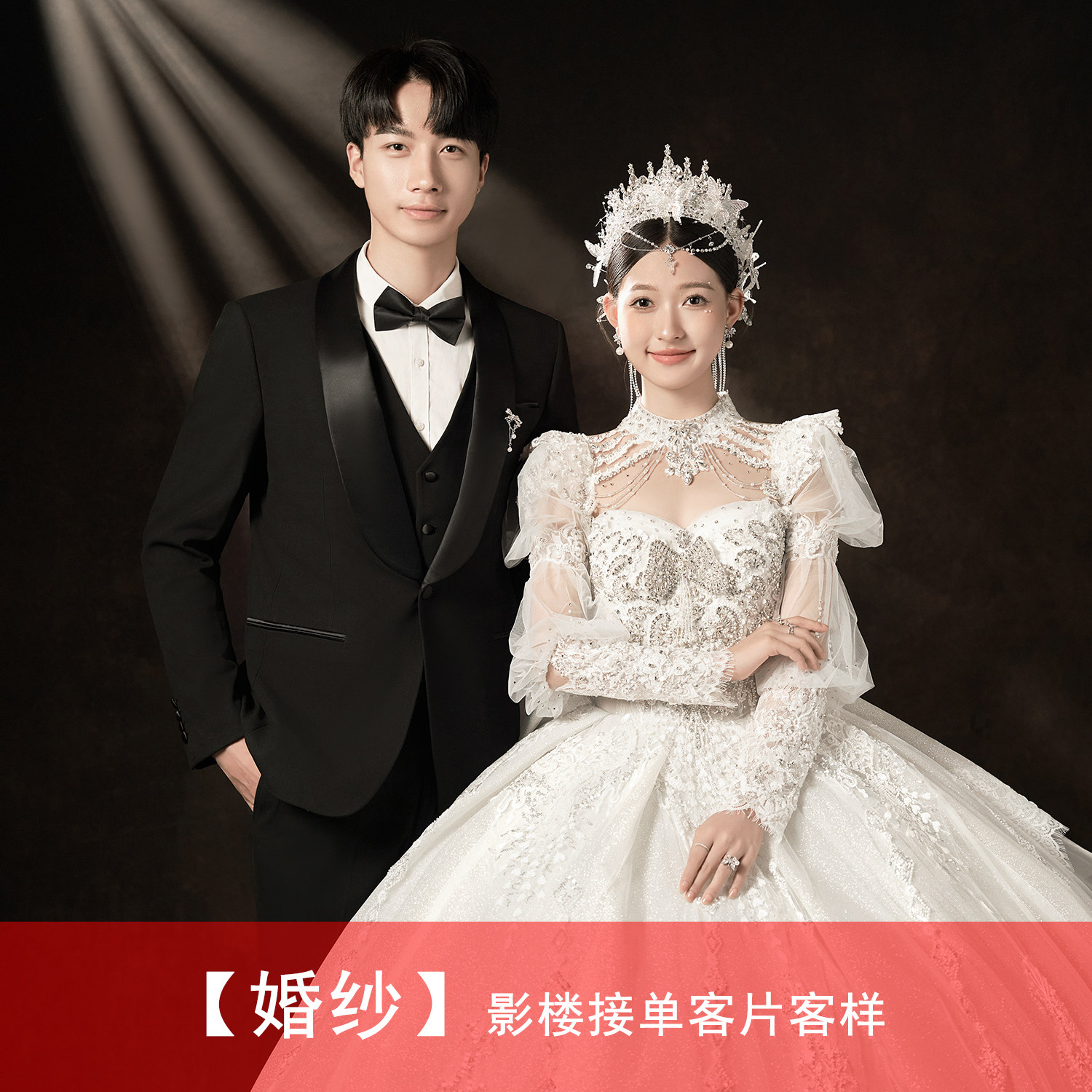 2026年影楼婚纱照新样片情侣白纱室内公主风主题摄影客片样照312
