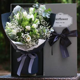 进口牡丹花郁金香鲜花玫瑰花礼盒北京同城花店速递上海广州花全国