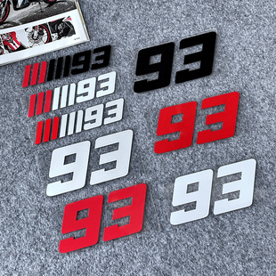 前羽车贴93号车手马奎斯头盔个性 车贴划痕贴摩托车贴画电动防水贴