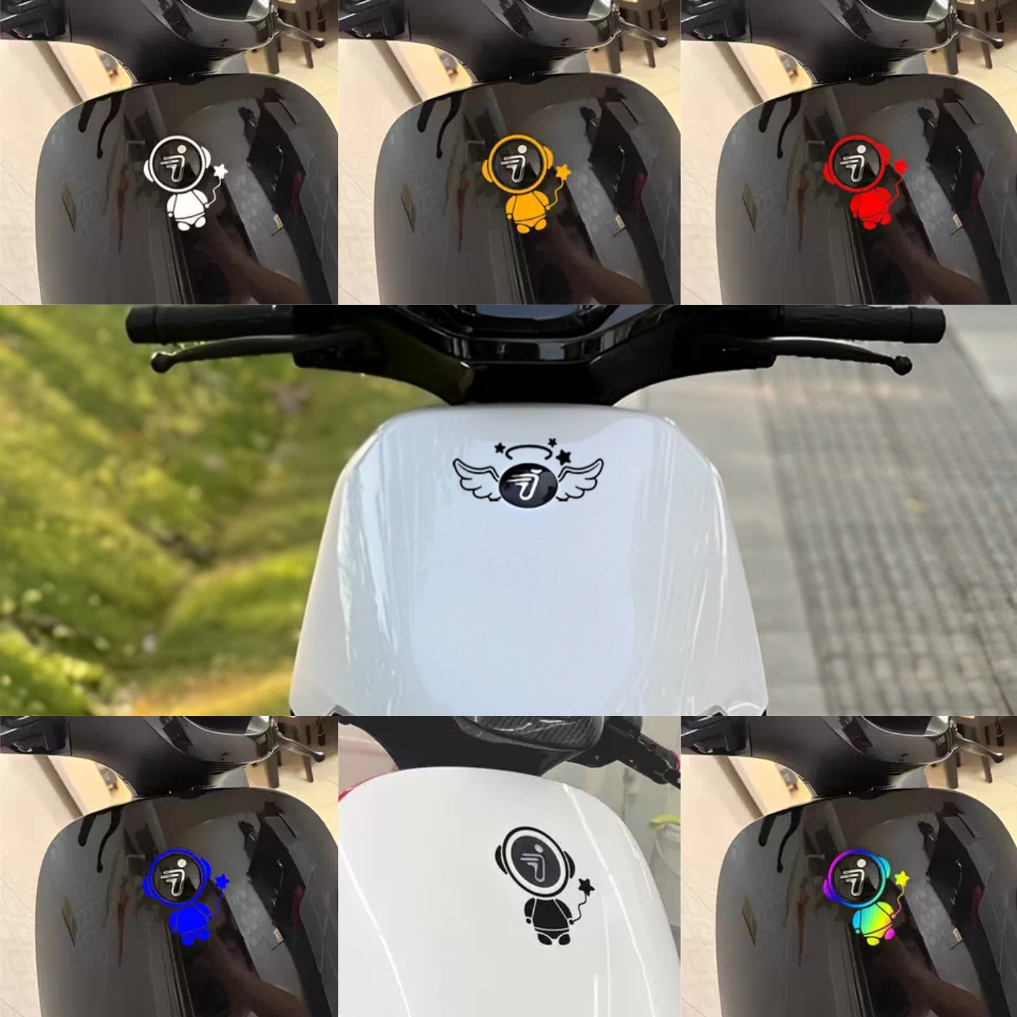 适用九号电动车Mmax90E100 70c80cF90 M85C装饰风挡反光车头贴纸