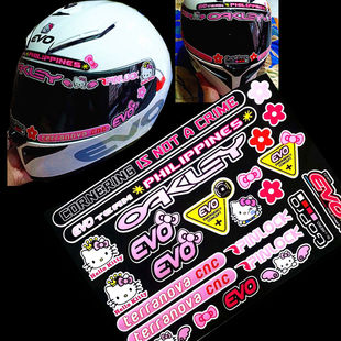 摩托车头盔贴纸可爱防水防晒全盔改装 创意贴纸 镜片贴画反光个性