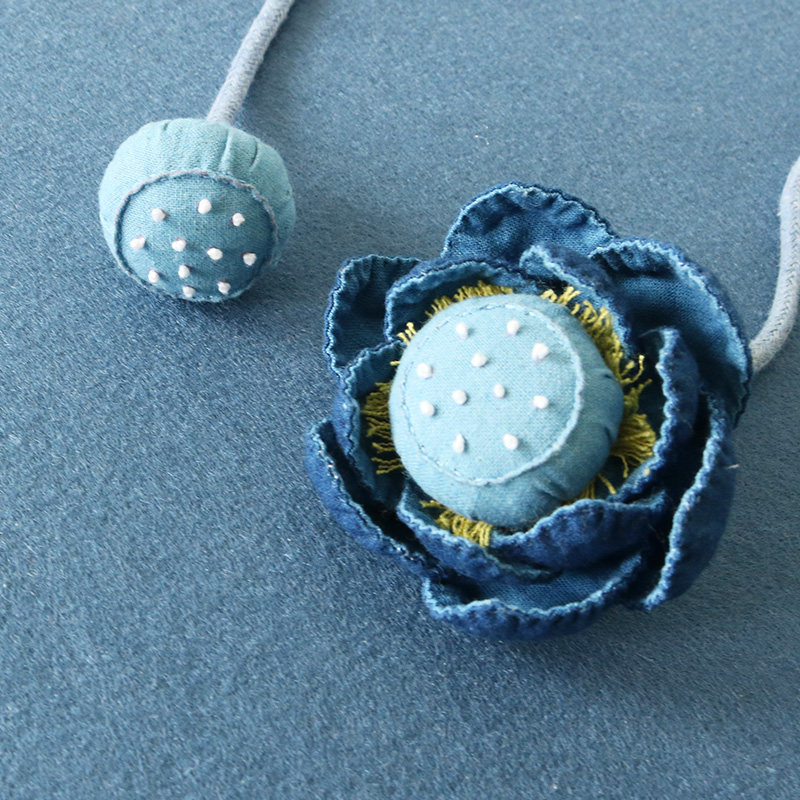 立体莲花刺子绣材料包莲蓬头荷花手工diy布艺挂饰含模板视频教程