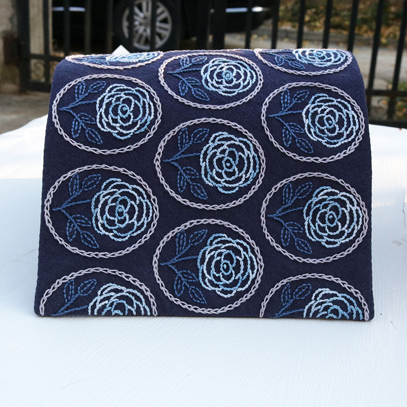 玫瑰刺子绣茶席材料包手工DIY刺绣自绣茶垫置物垫20*30cm
