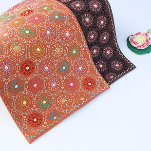 莲花纹刺子绣茶席材料包布艺手工diy解闷茶垫自绣24 40送视频教程